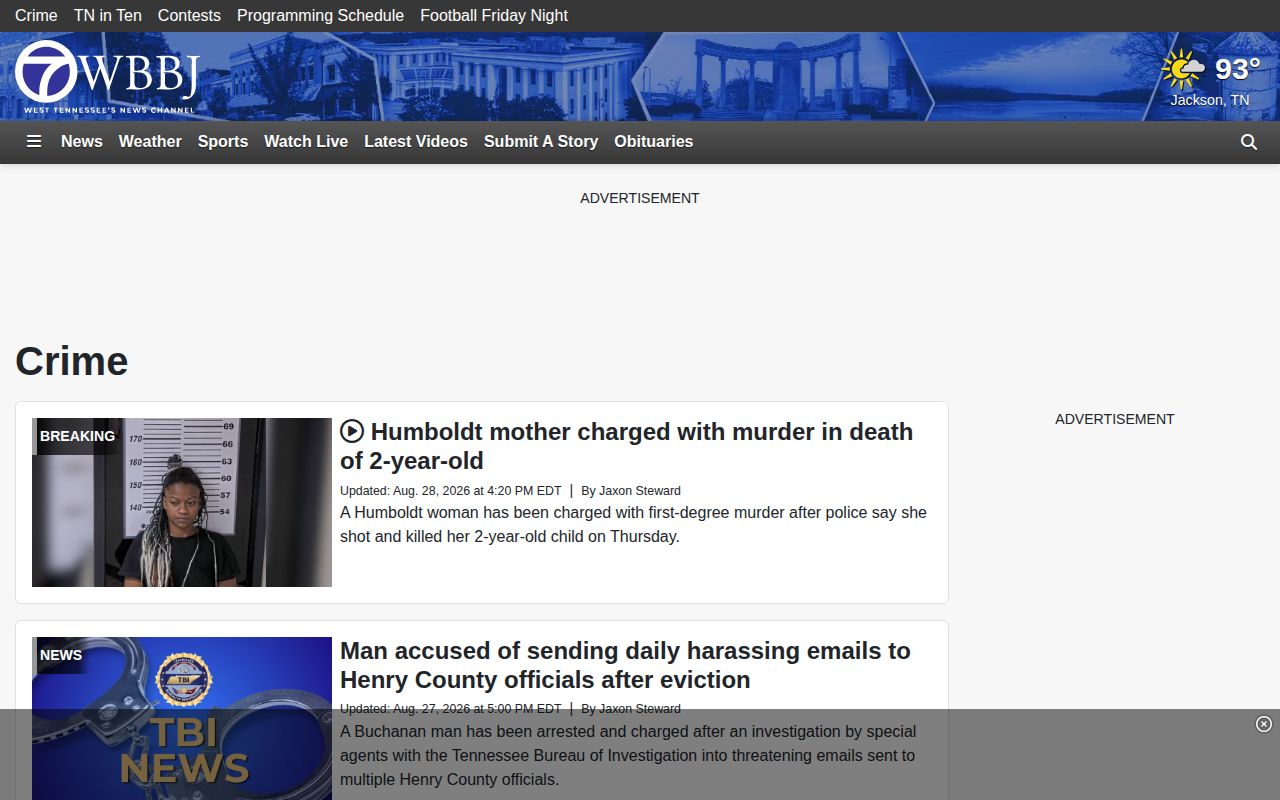 Hardin County crime news coverage in the WBBJ regional crime section